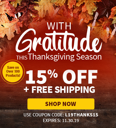 Happy Thanksgiving! 15% Off + Free Shipping!